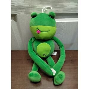 Squish Pals Nanco Green Frog Hook & Loop Hands Hugger Stuffed Animal Plush 13"